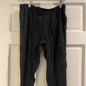 Vince Black Linen Drawstring Pants XS
